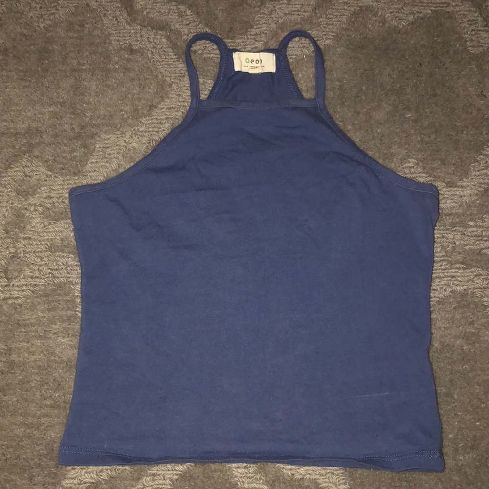 Tight blue tank top